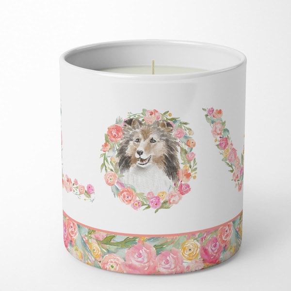 Carolines Treasures 3.75 x 3.25 in. Unisex Sheltie No.12 Love 10 oz Decorative Soy Candle WDK4495CDL - main